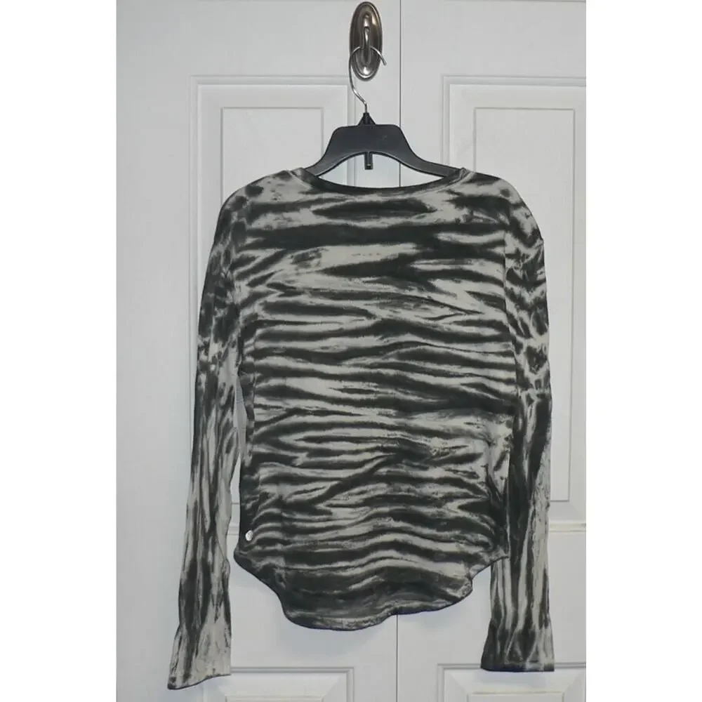 Z By Zella Girls Long Sleeve Cotton Tee in Green Urban‎ Tie Dye XL 14/16